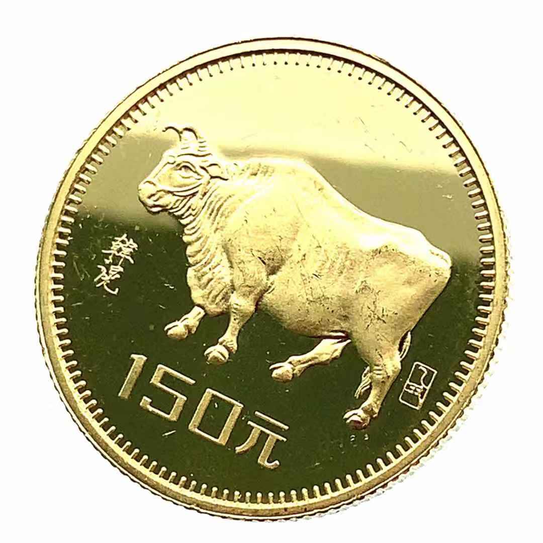 牛金貨 記念 中国 22金  1985年 8g イエローゴールド コイン GOLD コレクション 美品