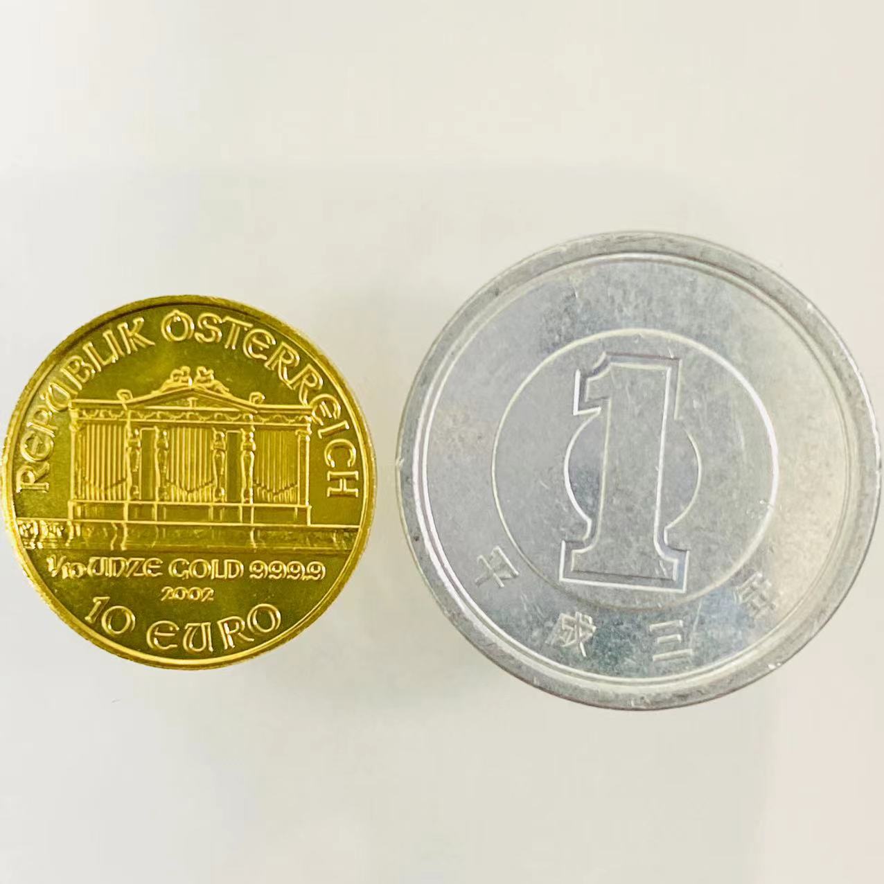 美品ウィーン金貨オーストリア造幣局発行2002年3.1g24金1/10オンス純金音楽楽器コインイエローゴールドコレクションGold