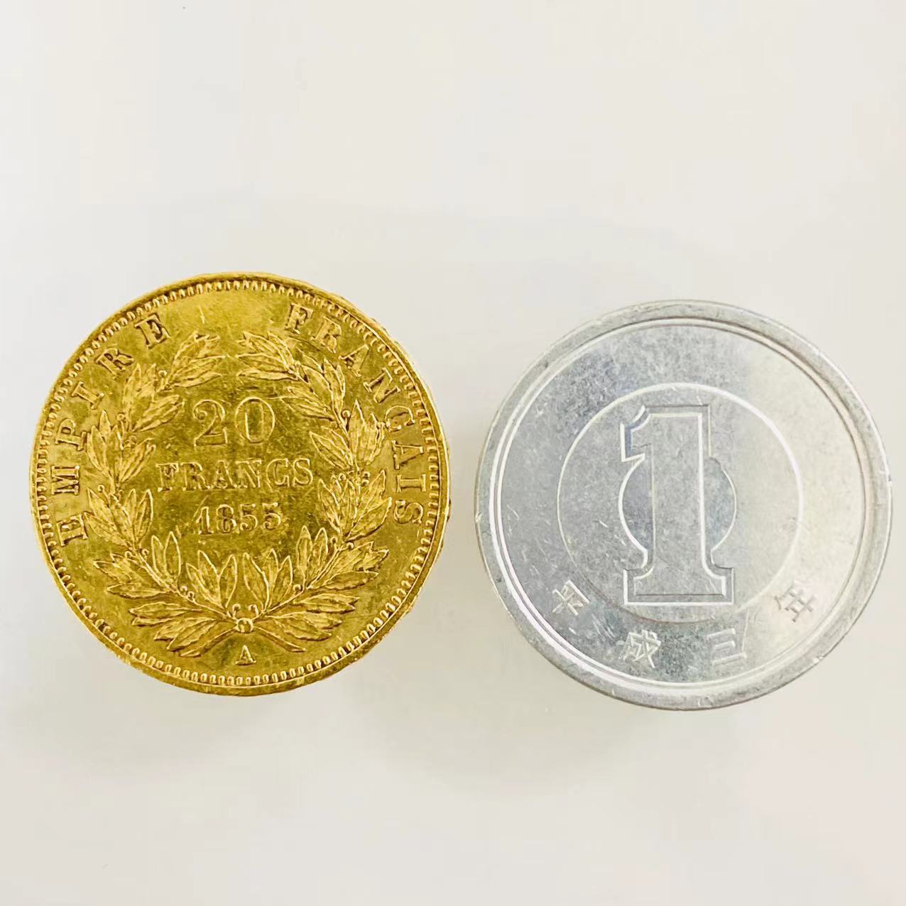 市場 1855年 フランス ナポレオン3世 20フラン 金貨 コイン abamedyc.com