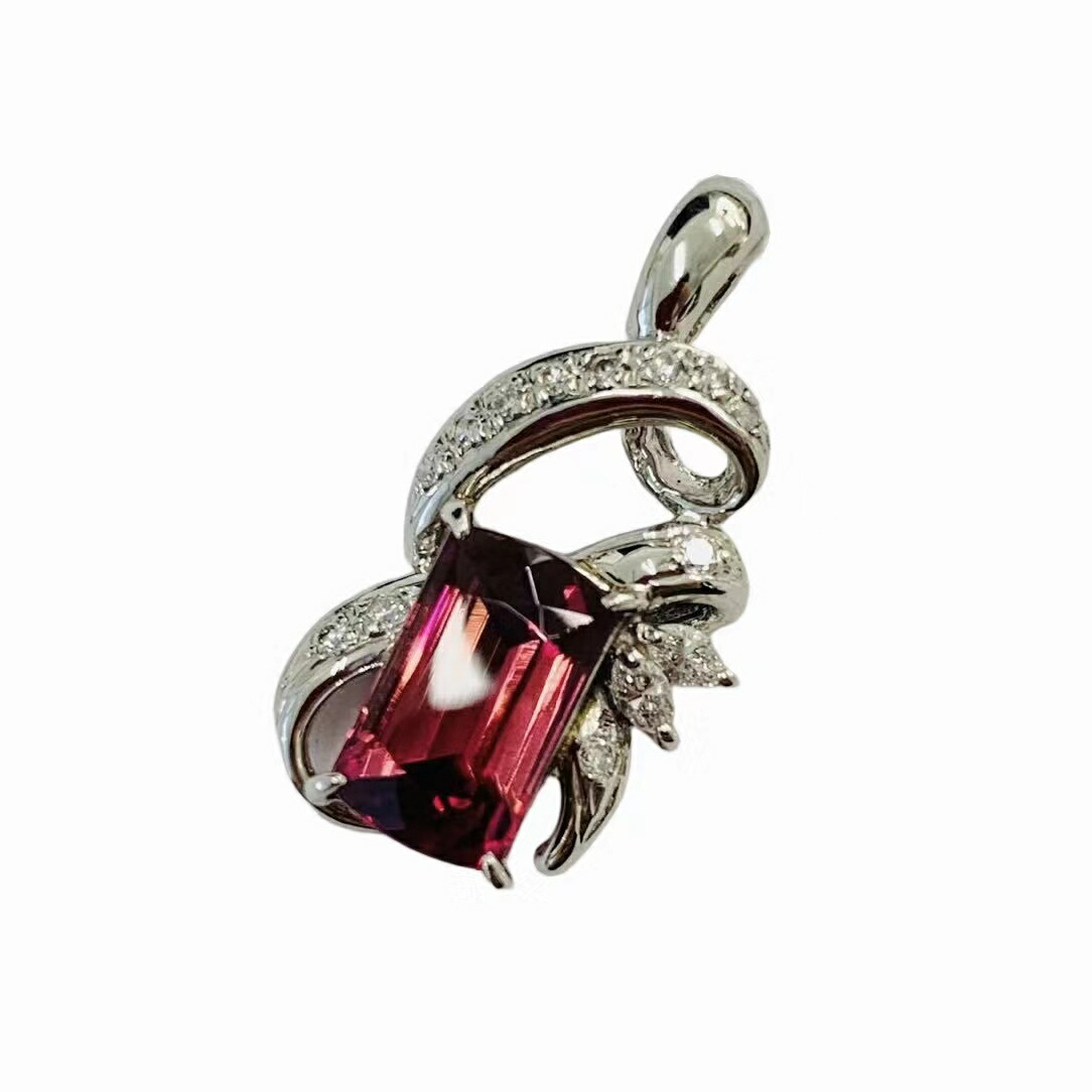 楽天市場】ルベライト 3.86ct ネックレス PT900 PT850 プラチナ