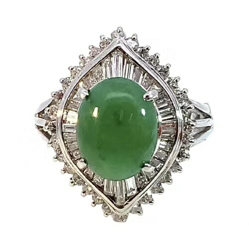 楽天市場】大粒 ロウカン！9.36ct 翡翠 ダイヤモンド K18 YG リング