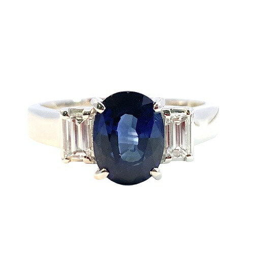 2.64ct サファイヤ ダイヤモンド デザイン リング プラチナ PT900 16号 ソーティング｜39宝飾販売店