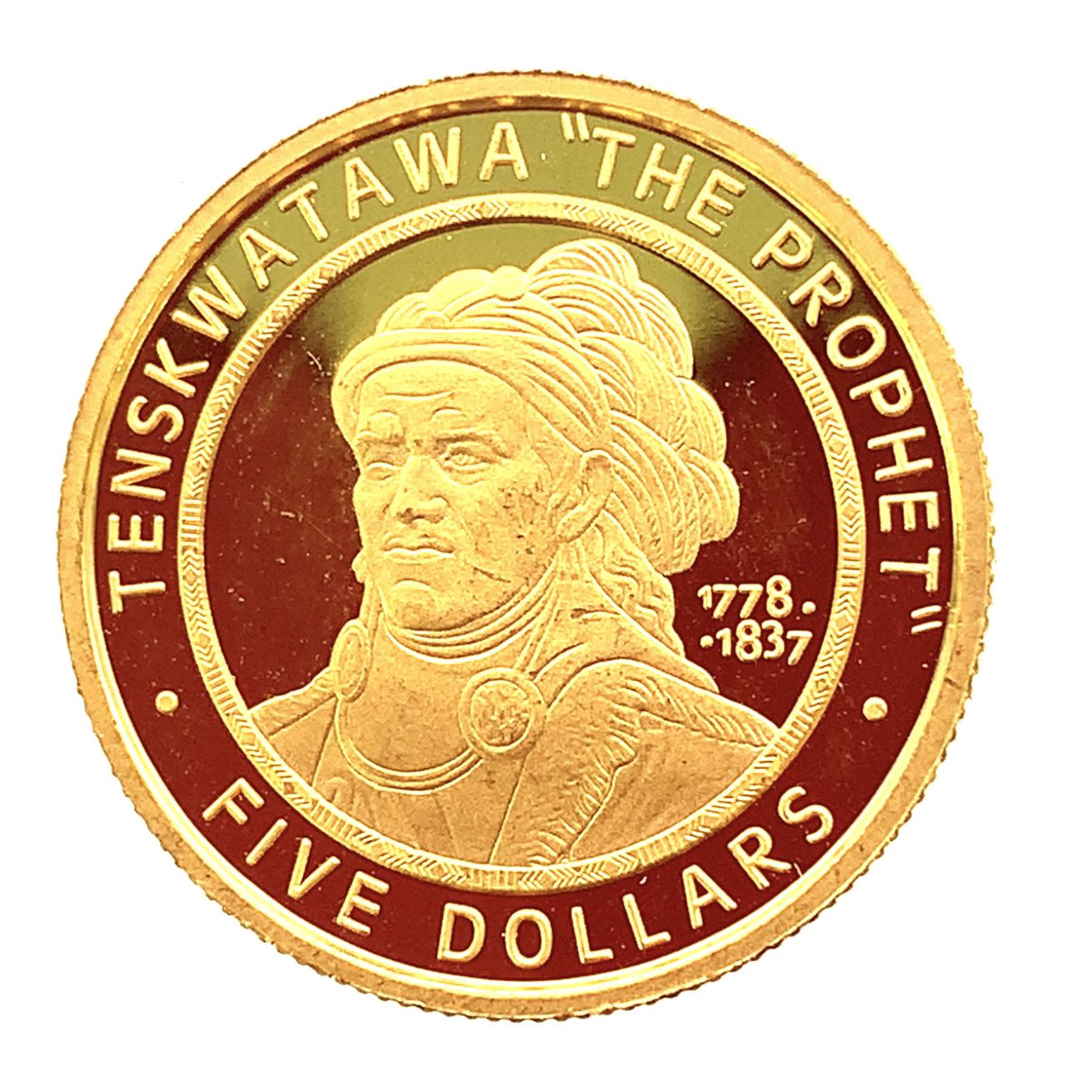 アメリカ金貨 テンスクワタワ 2002年 1/5オンス 6.2g 24金 純金 イエローゴールド コレクション Gold 美品