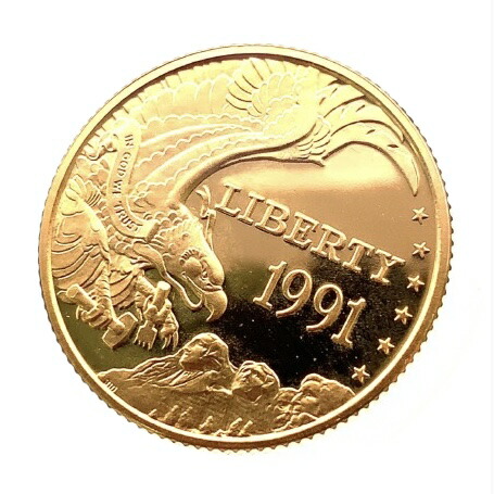 リバティ金貨  アメリカ 1991年 21.6金 8.3g  コイン イエローゴールド コレクション