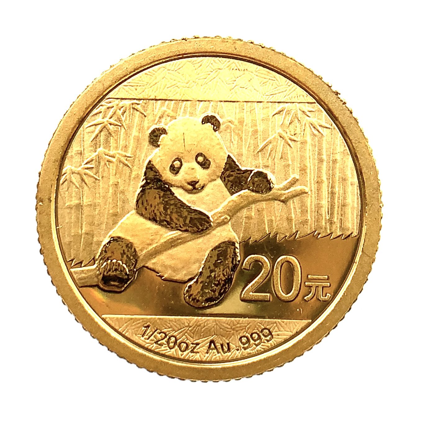 パンダ金貨 中国 24金 純金 2014年 1.5g 1/20オンス イエローゴールド コイン GOLD コレクション 美品