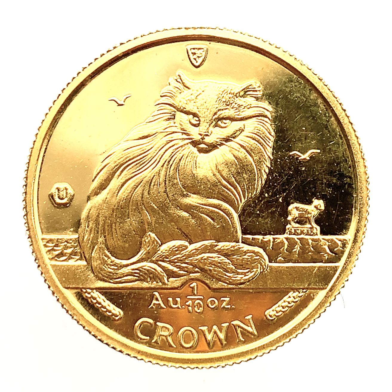 マン島金貨 エリザベス女王 猫 1/10オンス 1995年 3.1g K24 純金 イエローゴールド コレクション Gold