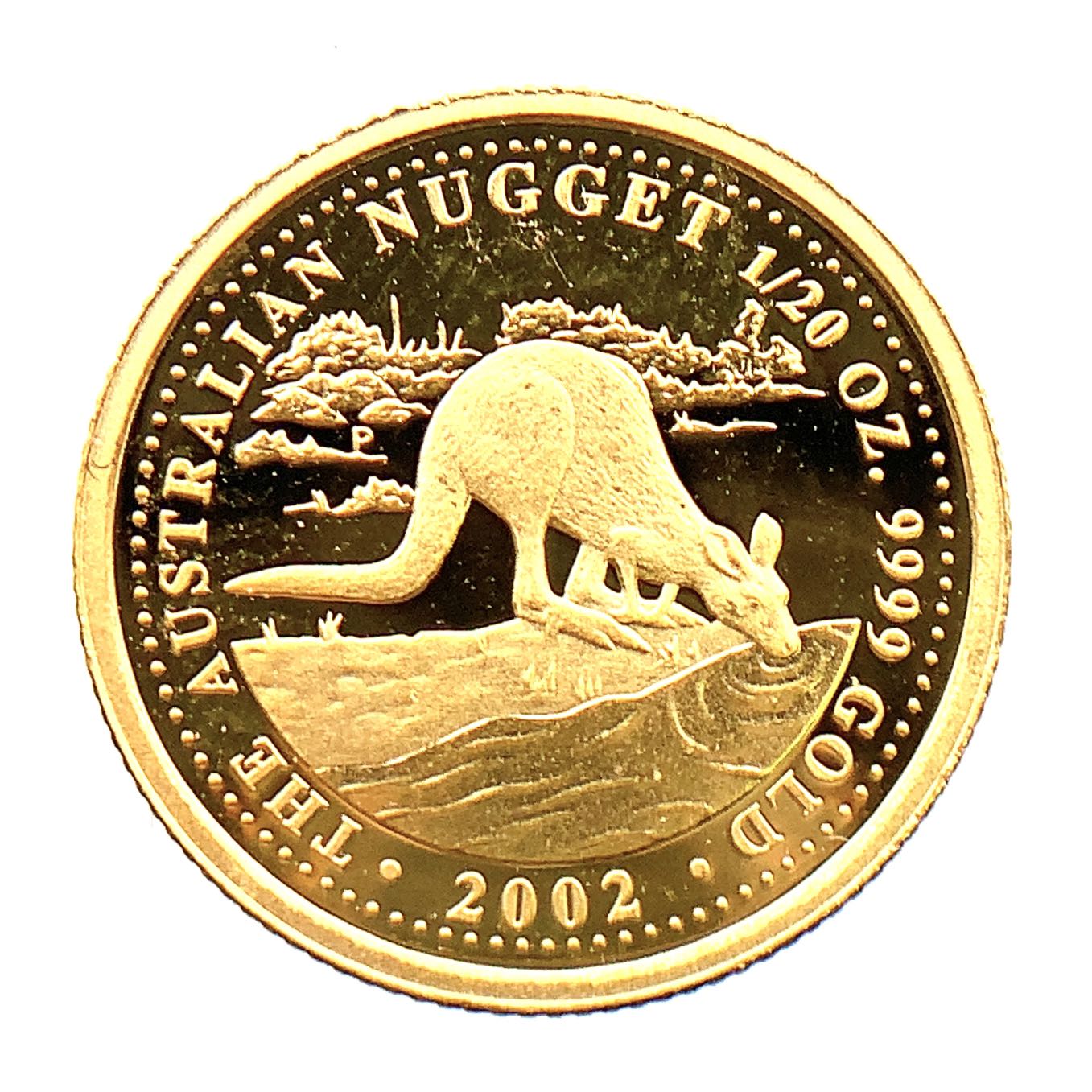 カンガルー ナゲット金貨 オーストラリア イエローゴールド  2002年 1.5g 1/20オンス 純金コイン 24金 コレクション Gold