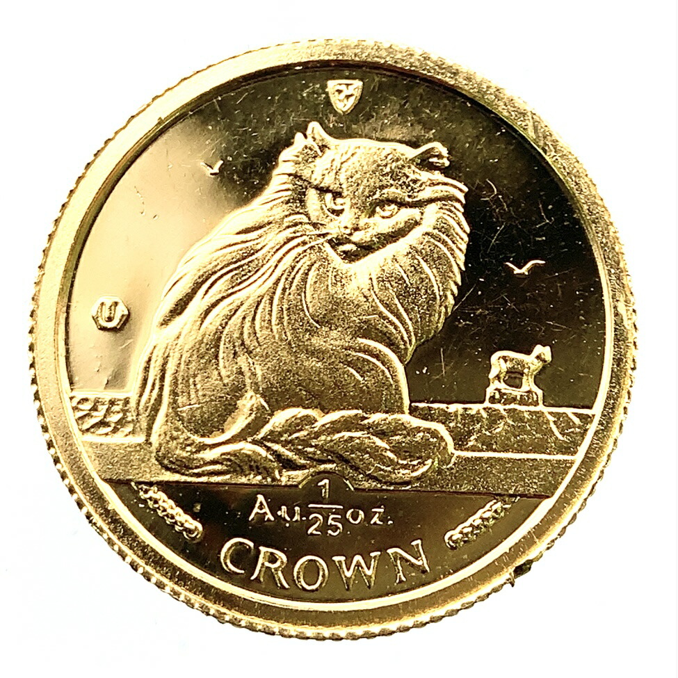 マン島金貨 エリザベス女王 猫 1/25オンス 1995年 1.2g K24 純金 イエローゴールド コレクション Gold