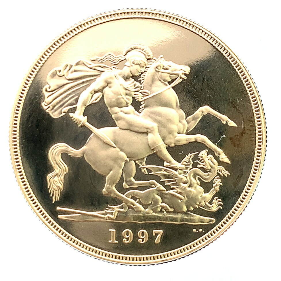 ソブリン金貨 聖ジョージ竜退治 エリザベス2世 金貨 イギリス  1997年 22金 39.9g イエローゴールド GOLD コレクション 美品