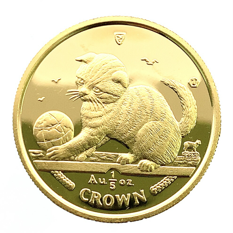 マン島金貨 エリザベス女王 猫 1/5オンス 2000年 6.2g K24 純金 イエローゴールド コレクション Gold