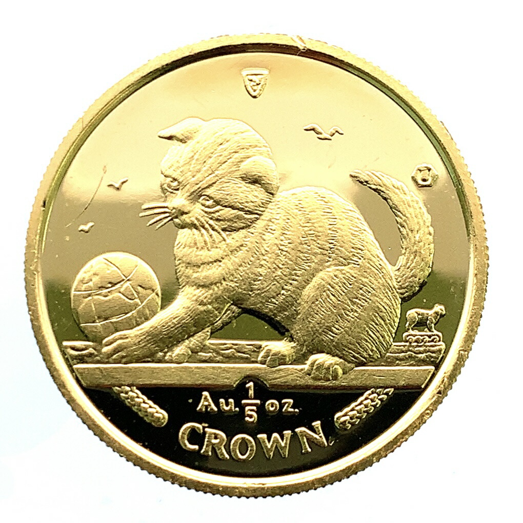 マン島金貨 エリザベス女王 猫 1/5オンス 2000年 6.2g K24 純金 イエローゴールド コレクション Gold