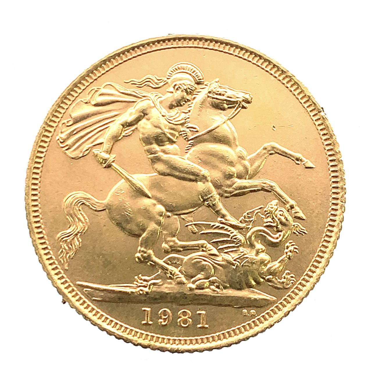 エリザベス2世 金貨 イギリス ソブリン 美品 1981年 22金 7.9g イエローゴールド コイン GOLD コレクション 美品