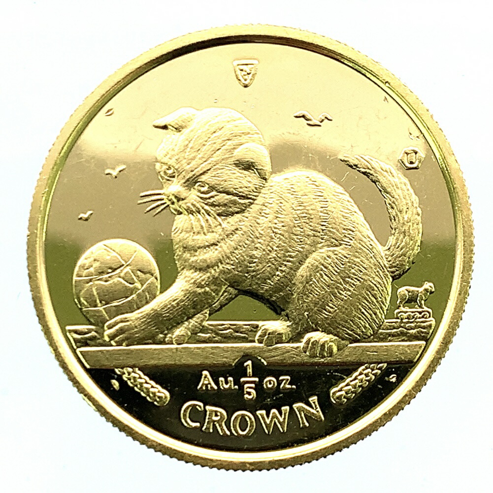 マン島金貨 エリザベス女王 猫 1/5オンス 2000年 6.2g K24 純金 イエローゴールド コレクション Gold