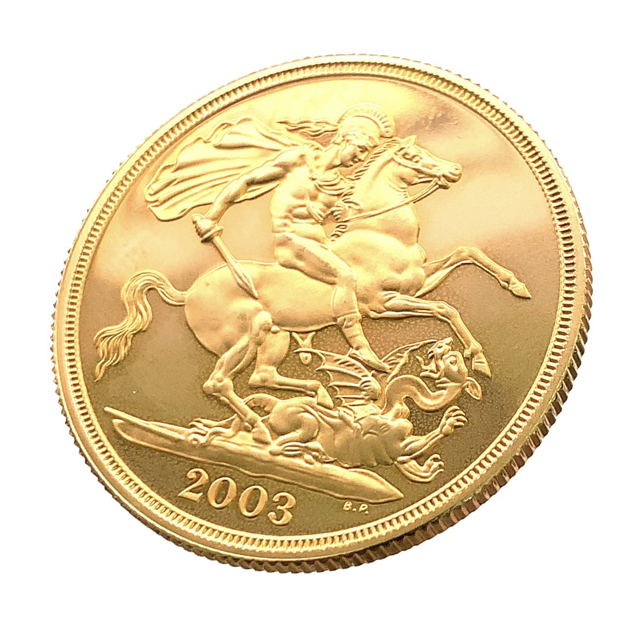 ソブリン金貨 聖ジョージ竜退治 エリザベス2世 金貨 イギリス 2003年 22金 16g イエローゴールド GOLD コレクション 美品