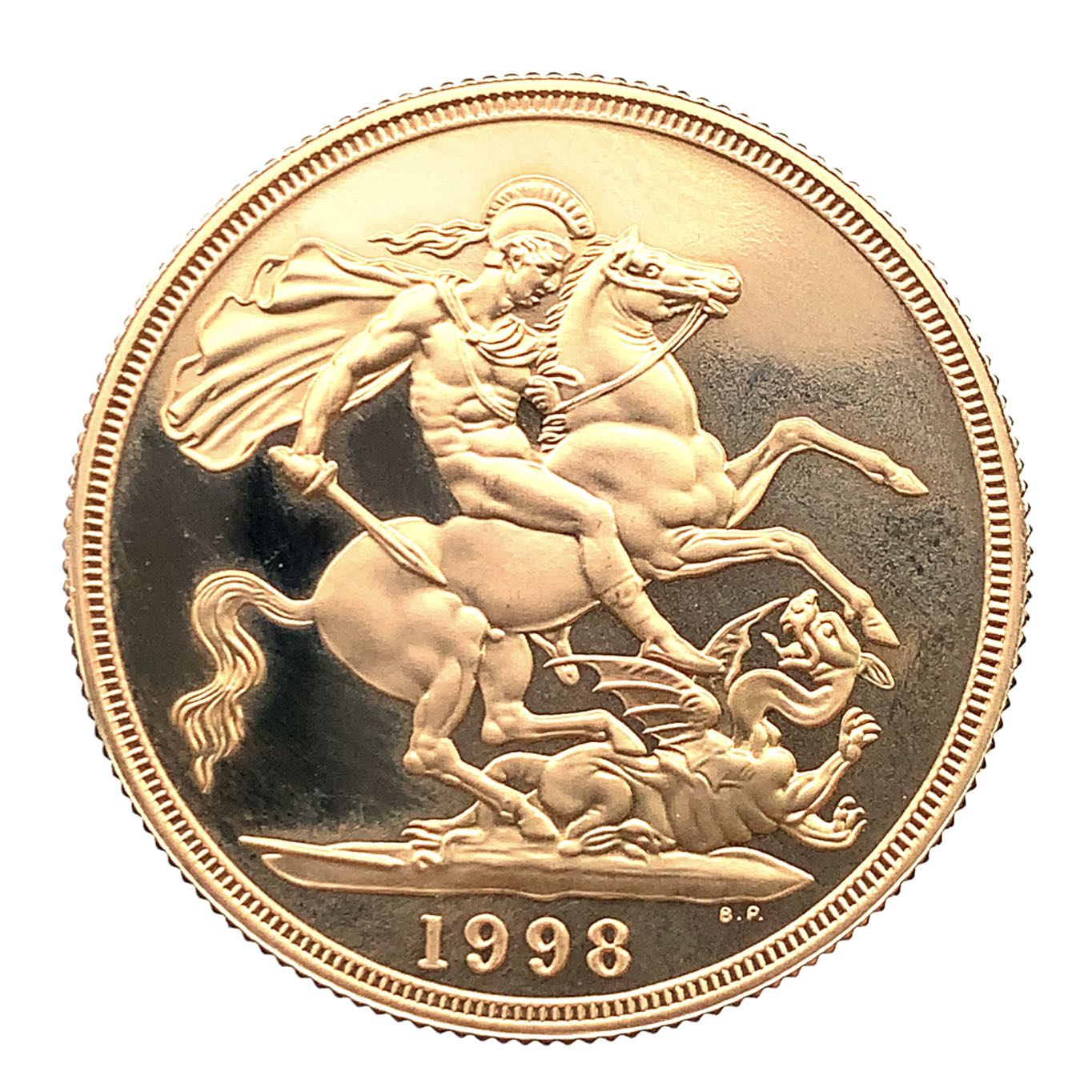 ソブリン金貨 聖ジョージ竜退治 エリザベス2世 金貨 イギリス  1998年 22金 16g イエローゴールド GOLD コレクション 美品