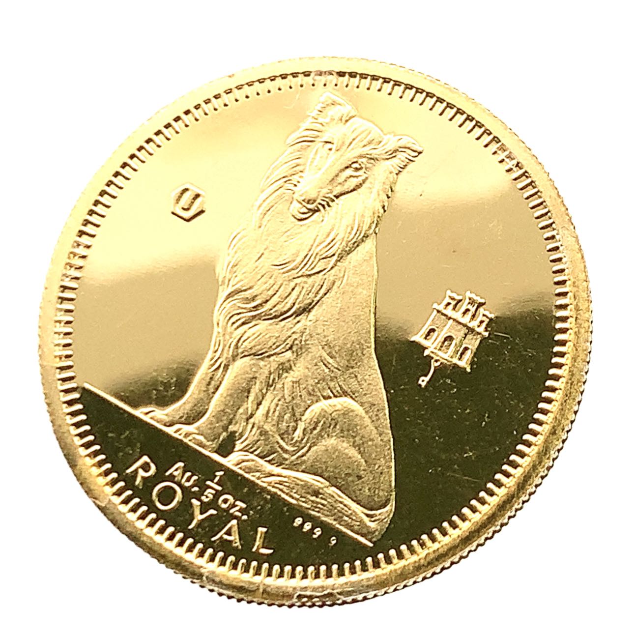 美品 犬金貨  ジブラルタル 1995年 24金 純金 6.2g 1/5オンス コイン イエローゴールド コレクション Gold