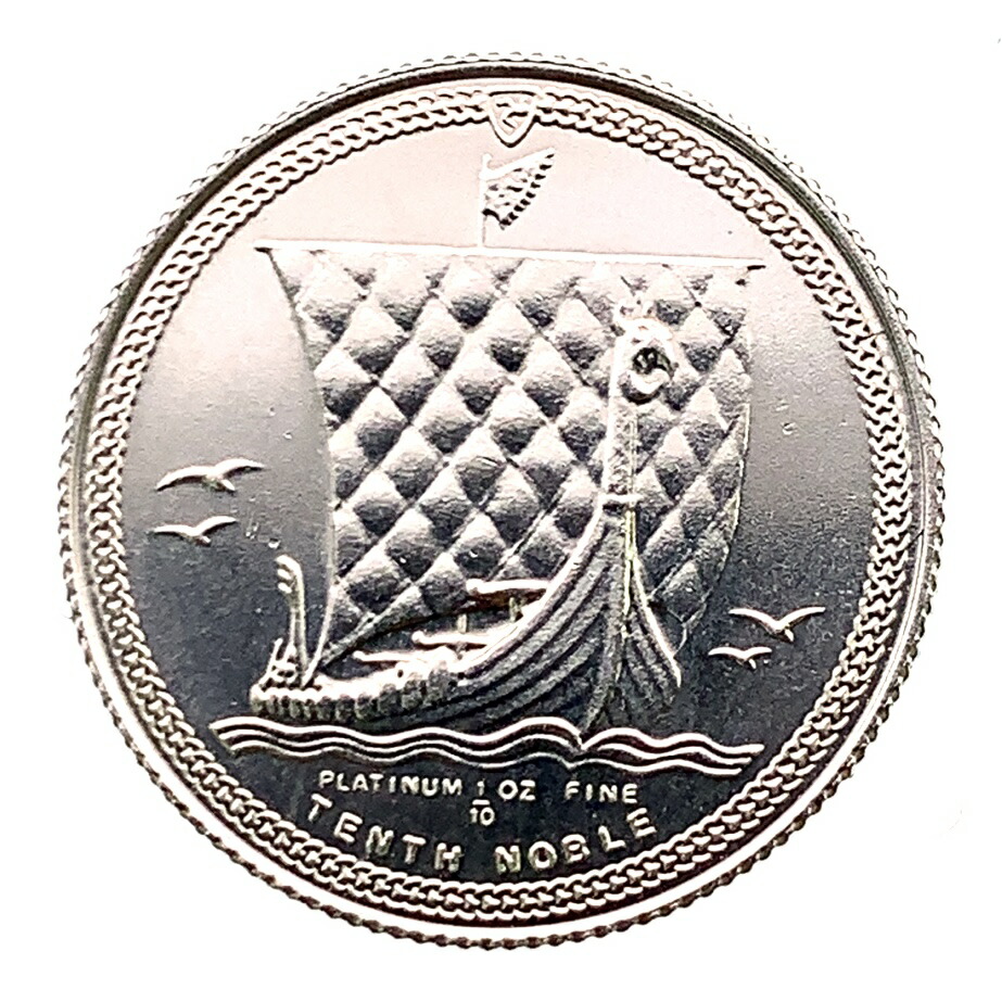 ノーブルプラチナ貨 マン島政府発行 1985年 3.1g 1/10オンス PT999ノーブル Noble 船 帆船 コイン ペンダントトップ コレクション