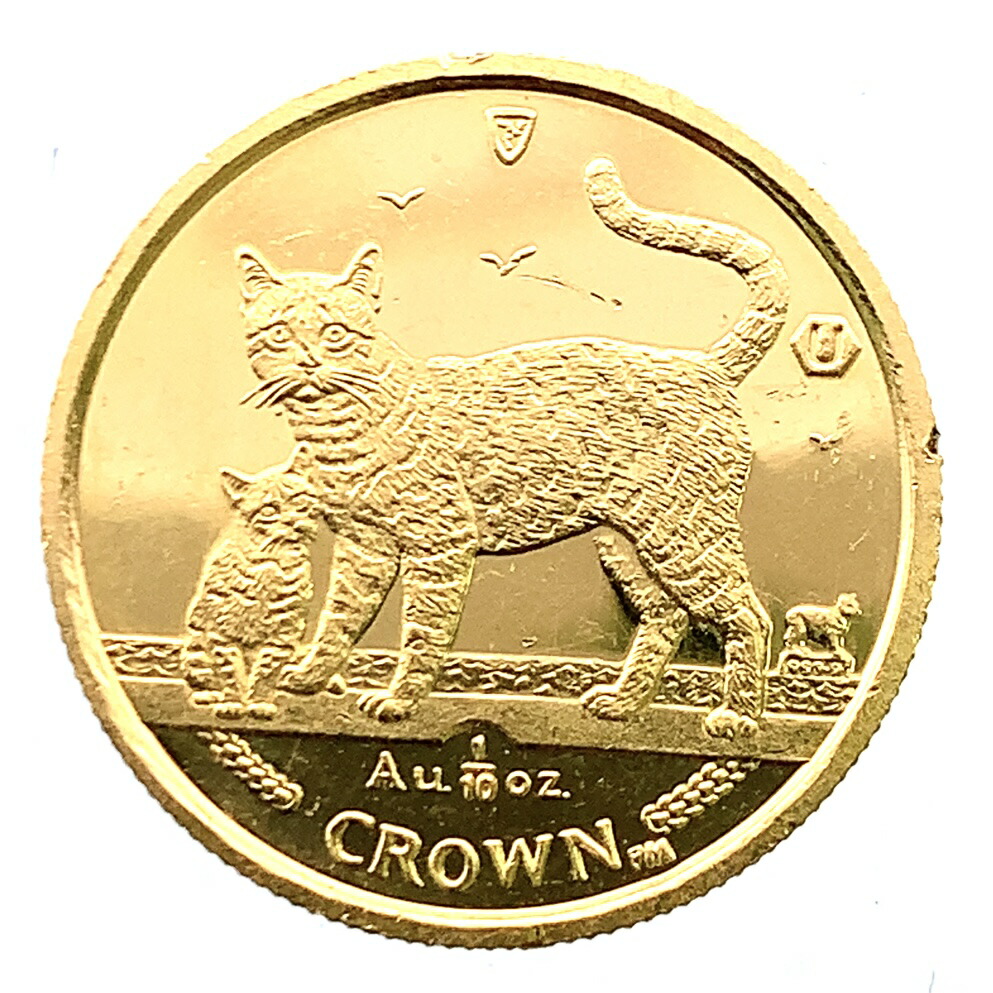 マン島金貨 エリザベス女王 猫 1/10オンス 2002年 3.1g K24 純金 イエローゴールド コレクション Gol