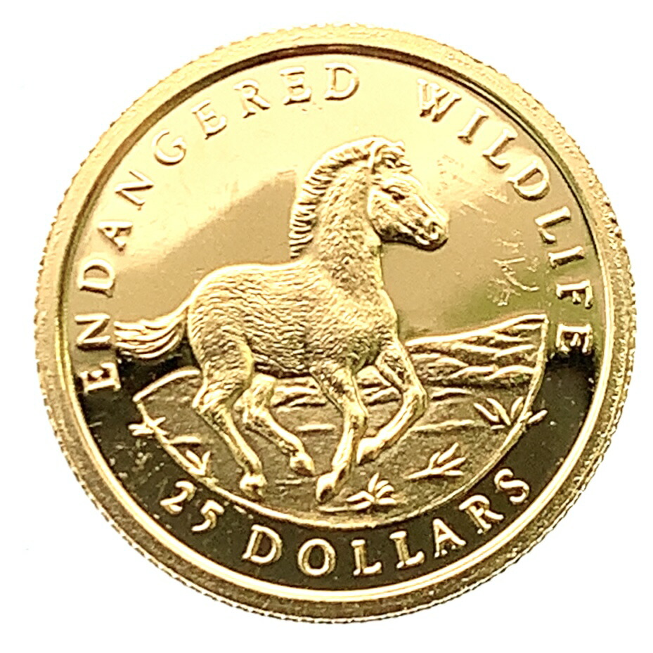 馬金貨 クック諸島 1992年 24金 純金 1.2g 1/25オンス コイン イエローゴールド コレクション Gold