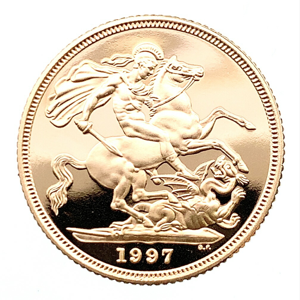 エリザベス2世 金貨 イギリス ソブリン 美品 1997年 22金 7.9g イエローゴールド コイン GOLD コレクション 美品