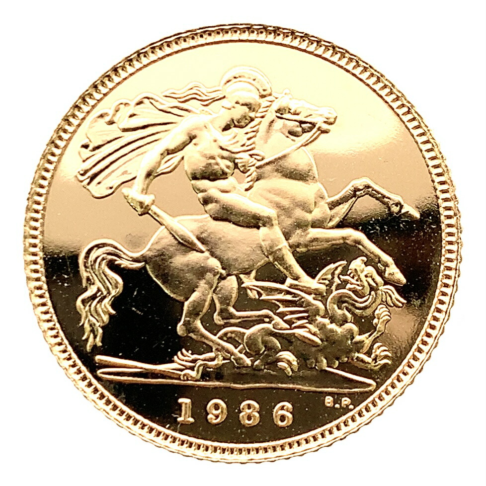 エリザベス2世 金貨 イギリス ソブリン 1986年 22金 3.9g コイン イエローゴールド コレクション Gold