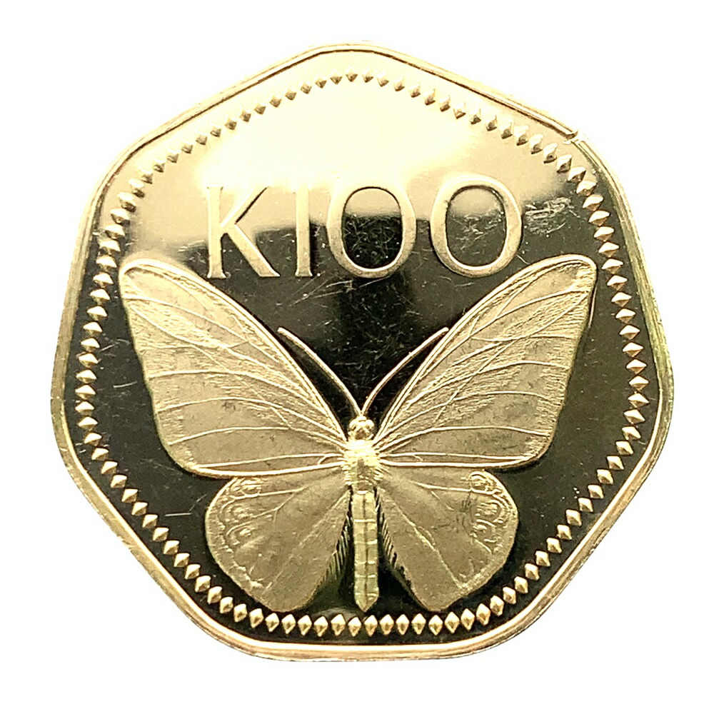 パプアニューギニア トリバネチョウ 100キナ金貨 1978年 9.9g K21.6 イエローゴールド コイン GOLD コレクション