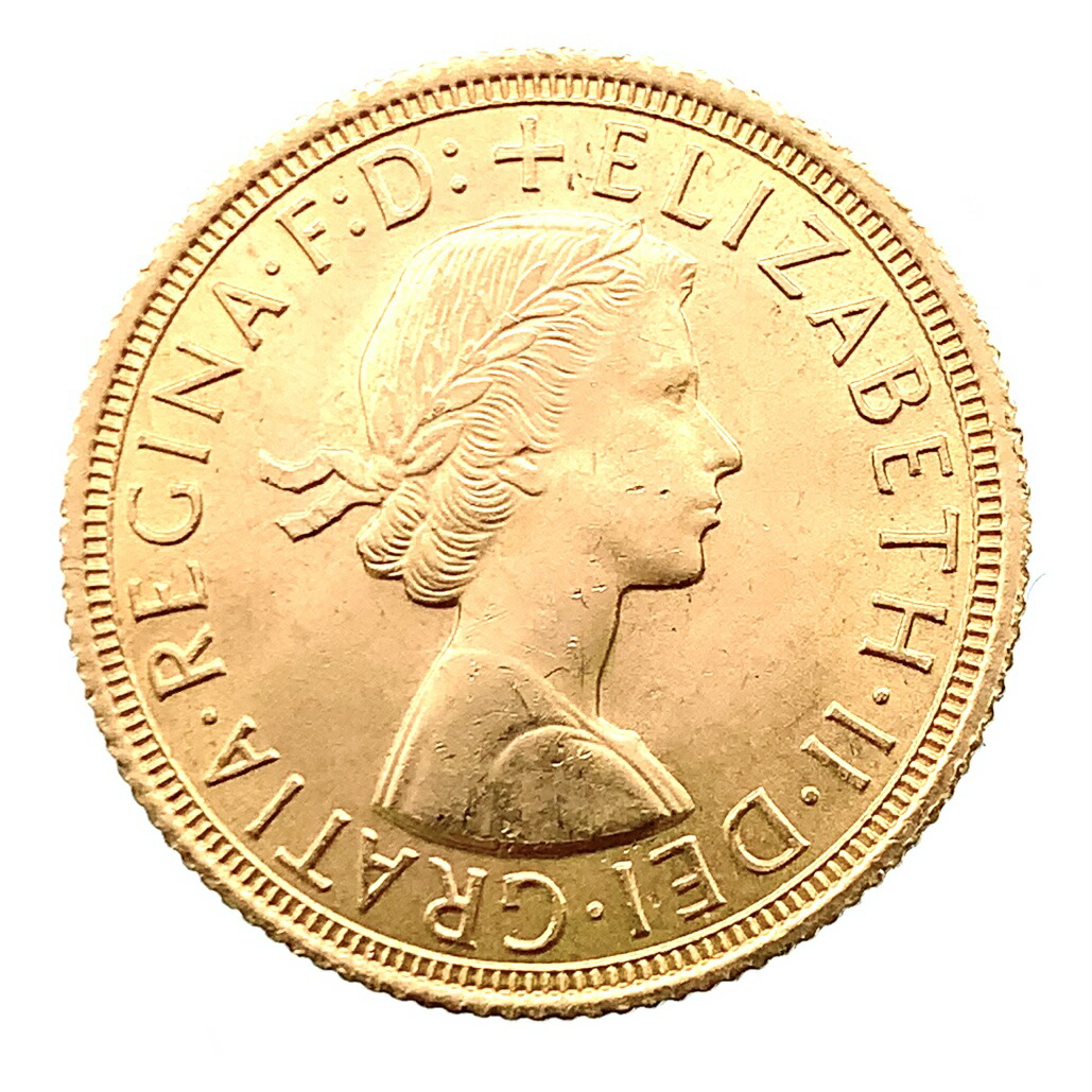 エリザベス二世ヤングヘッド金貨 聖ジョージ竜退治 金位917 1958年 7.9g イエローゴールド コイン GOLD コレクション 美品