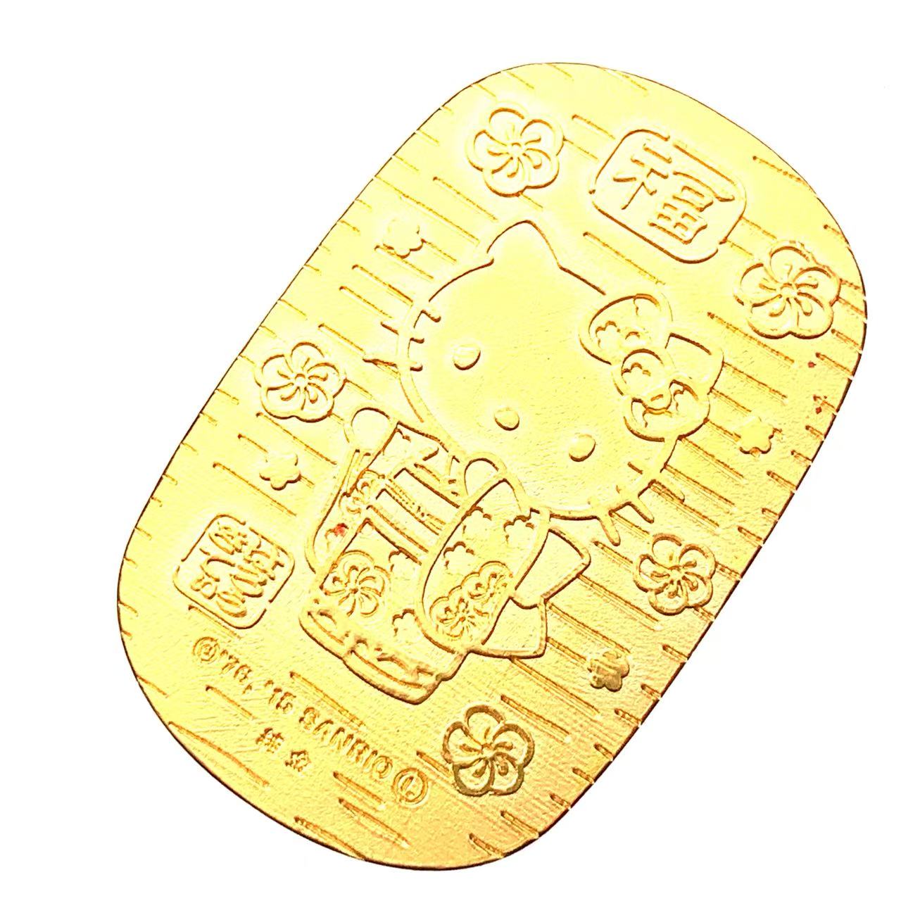 HELLO KITTY ハローキティ 招き猫 ナガホリ 純金小判 総重量5.2g 特製