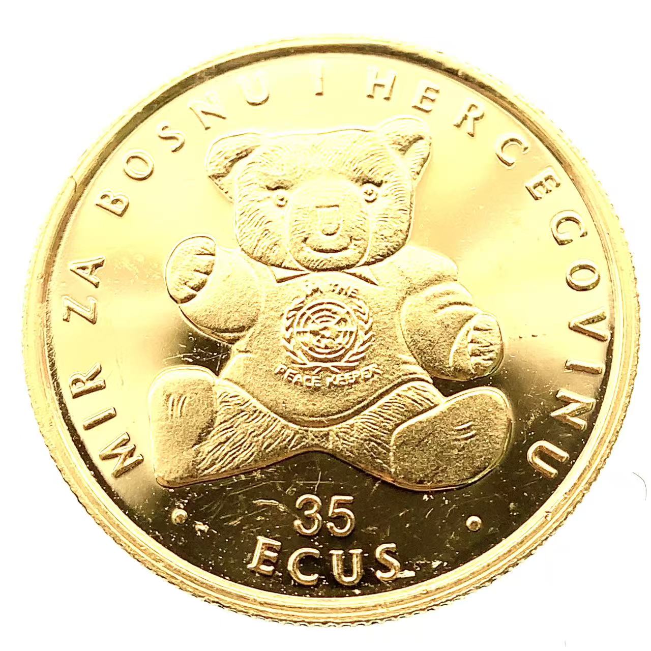テディベア金貨 ボスニア・ヘルツェゴビナ 1995年 3.1g 純金 K24 1/10オンス コイン コレクション 美品