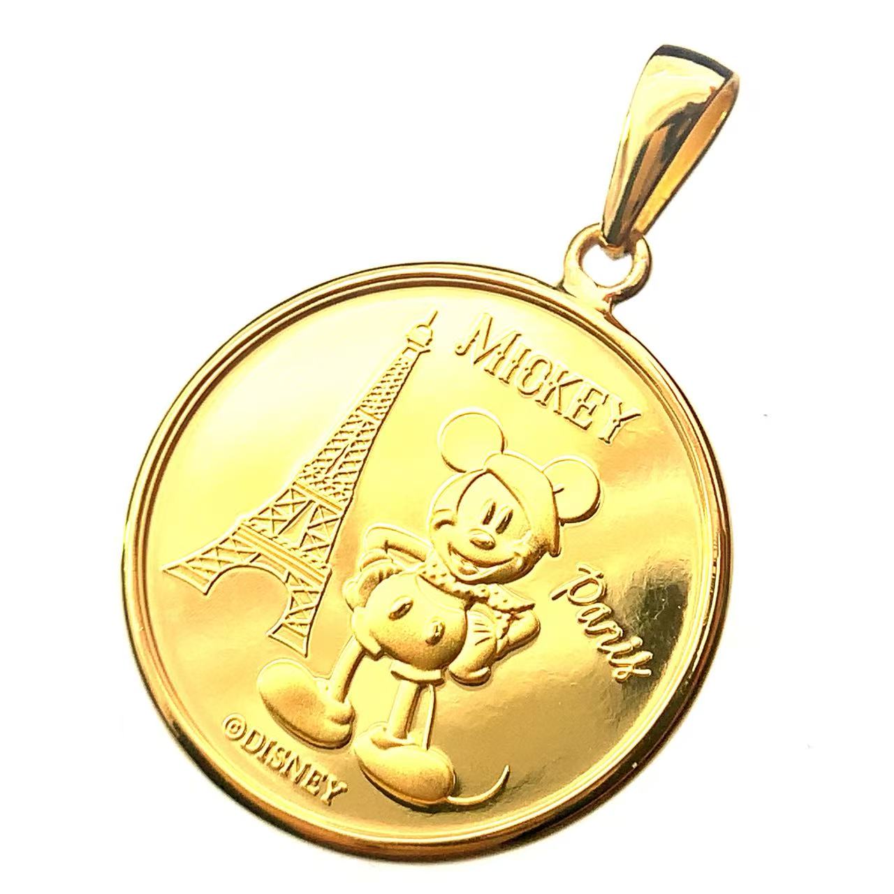 美女と野獣　純金メダルペンダントヘッド　24K 楽天市場】【中古A/美品】 純金ペンダントトップ 美女と野獣