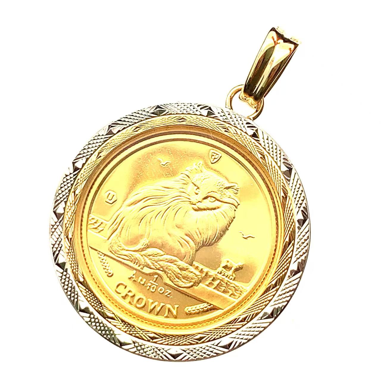 ✨️極美品✨️エリザベス ペンダントトップ 1/10オンス 猫 楽天市場】【中古】 K18枠 マン島 キャット コイン トップ 純金 エリザ