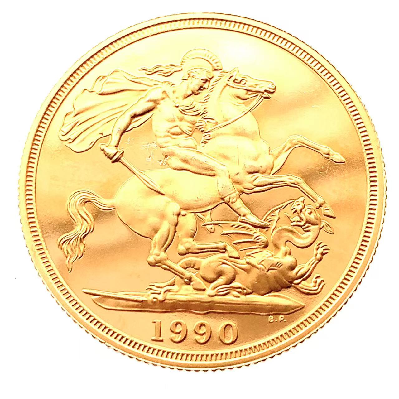 ソブリン金貨 聖ジョージ竜退治 エリザベス2世 金貨 イギリス 1990年 22金 16g イエローゴールド GOLD コレクション 美品
