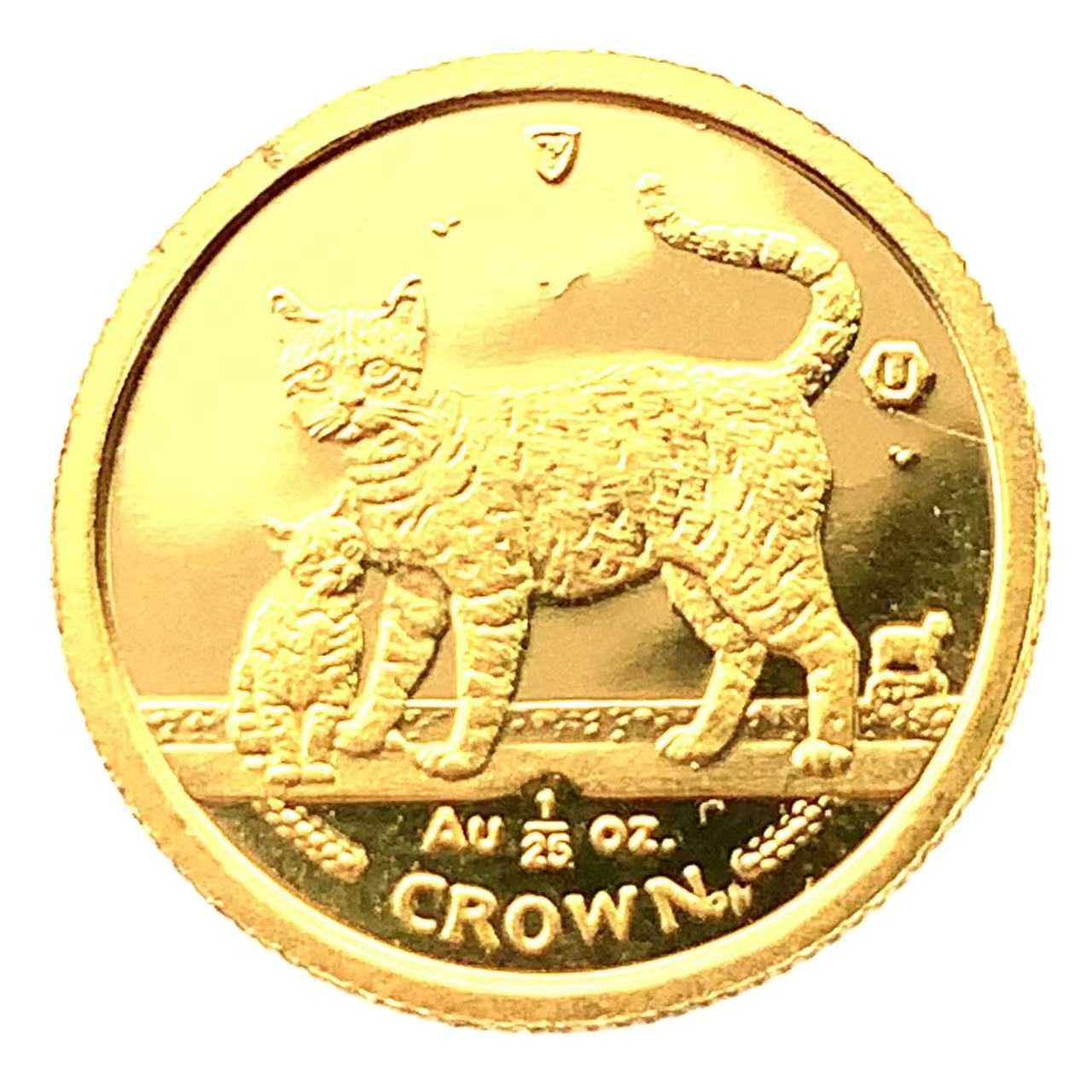 マン島金貨 エリザベス女王 猫 1/25オンス 2002年 1.2g K24 純金 イエローゴールド コレクション Gold｜39宝飾販売店
