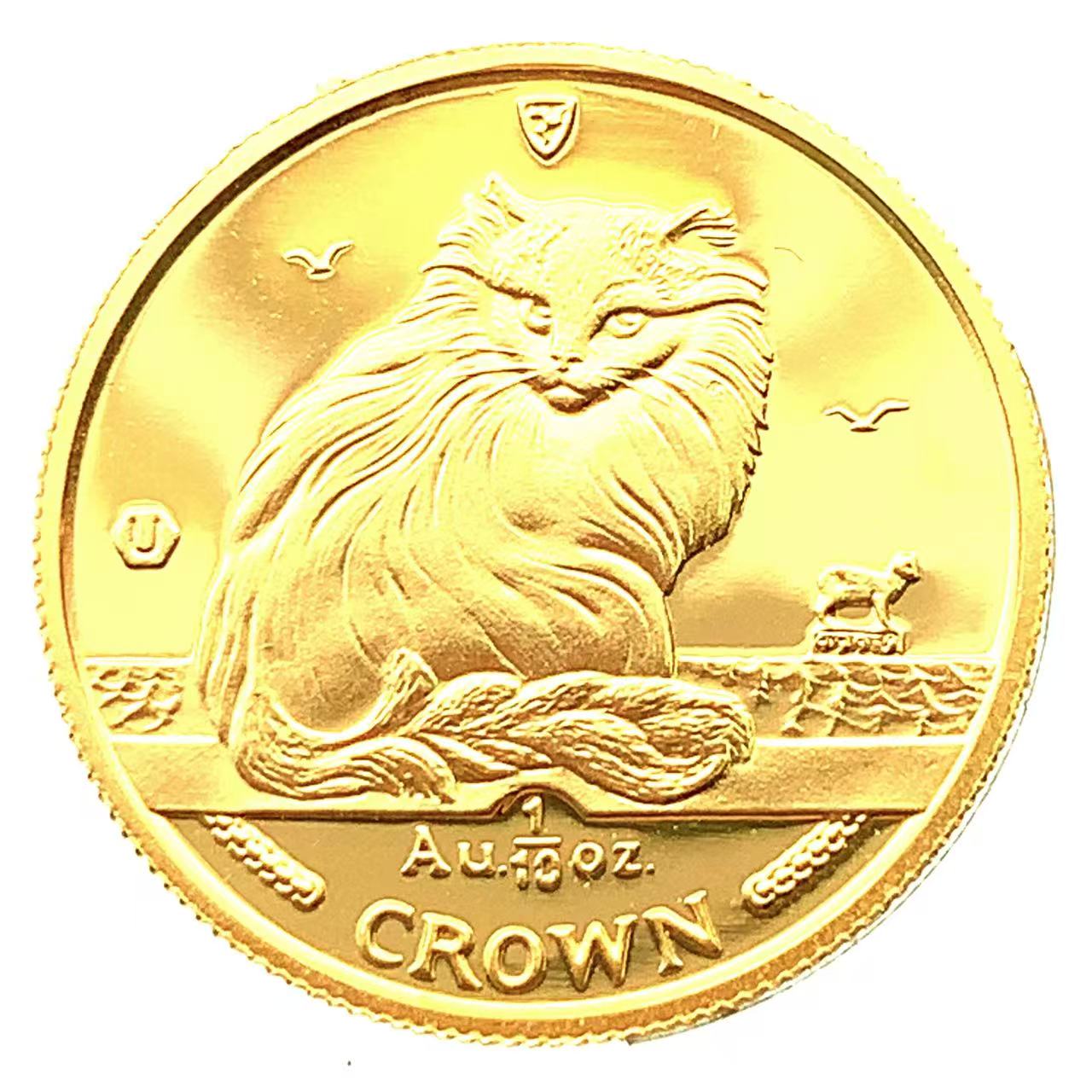マン島金貨 エリザベス女王 猫 1/10オンス 1995年 3.1g K24 純金 イエローゴールド コレクション Gold