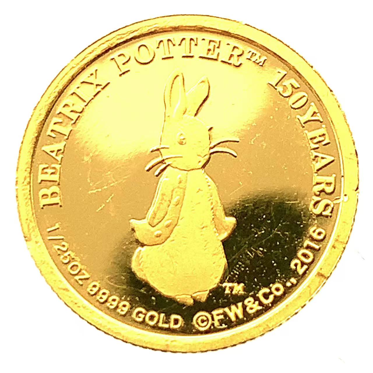 ピーターラビット金貨 ジブラルタル エリザベス女王 1/25オンス 2016年 1.2g 24金 純金 コレクション Gold|39宝飾販売店