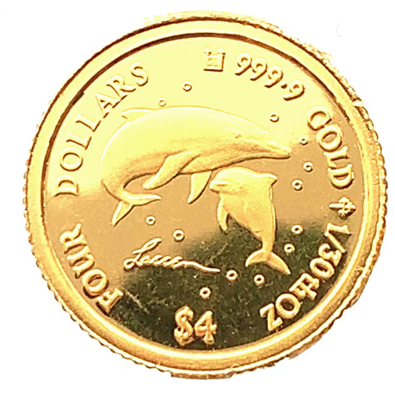 イルカ金貨 エリザベス女王 2005年 K24 純金 1g 1/30オンス クック諸島 コレクション Gold 美品 38,350円