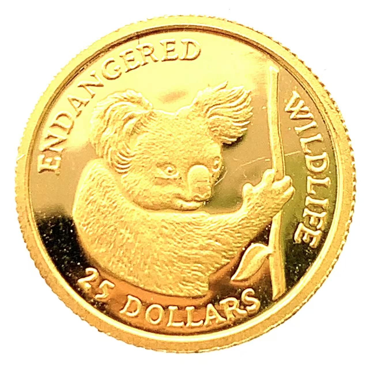 コアラ金貨 クック諸島 エリザベス女王 1991年 24金 純金 1.2g 1/25オンス コイン コレクション Gold