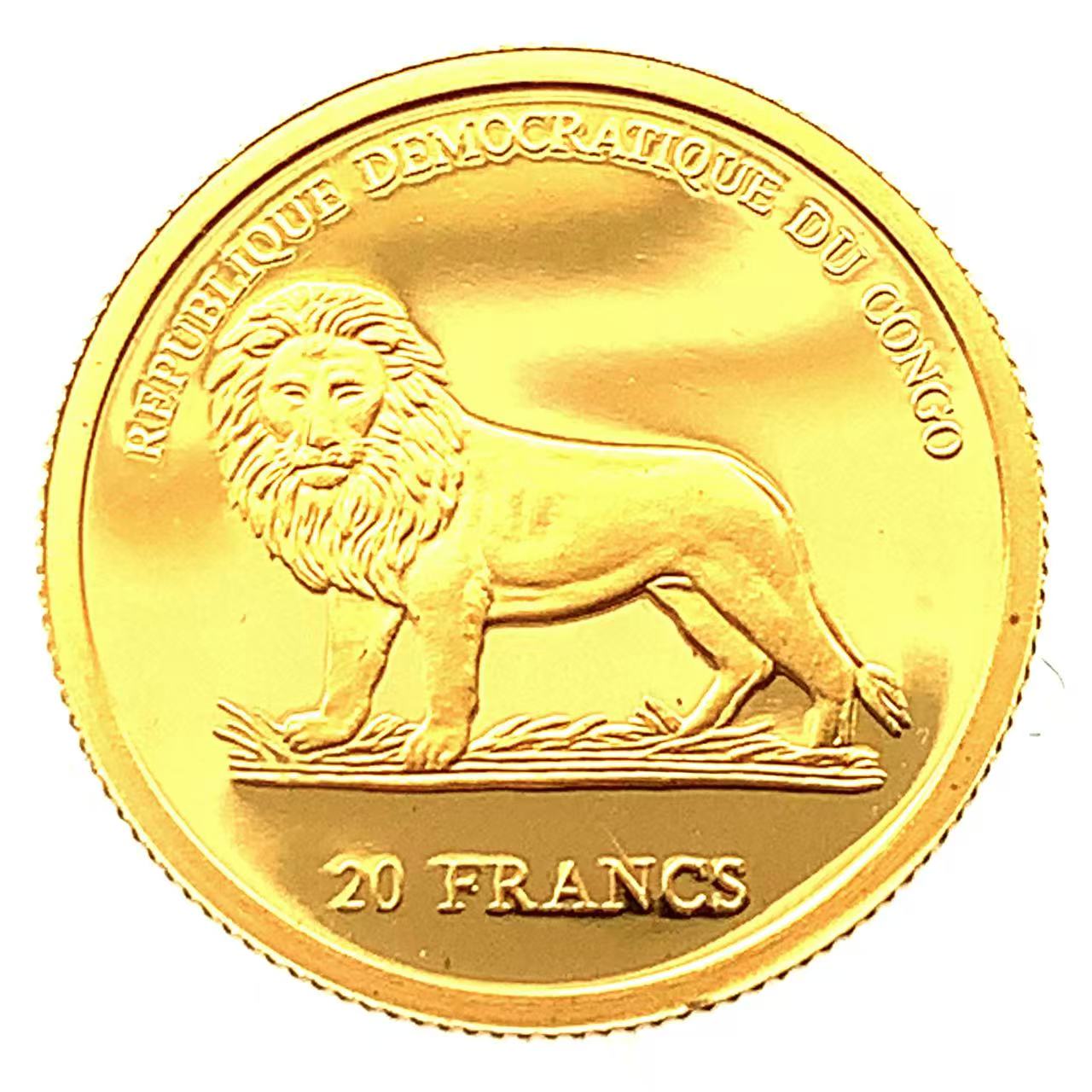 コンゴ金貨 1.2g 純金 24金 2006年 1/25オンス コレクション アンティークコイン Gold