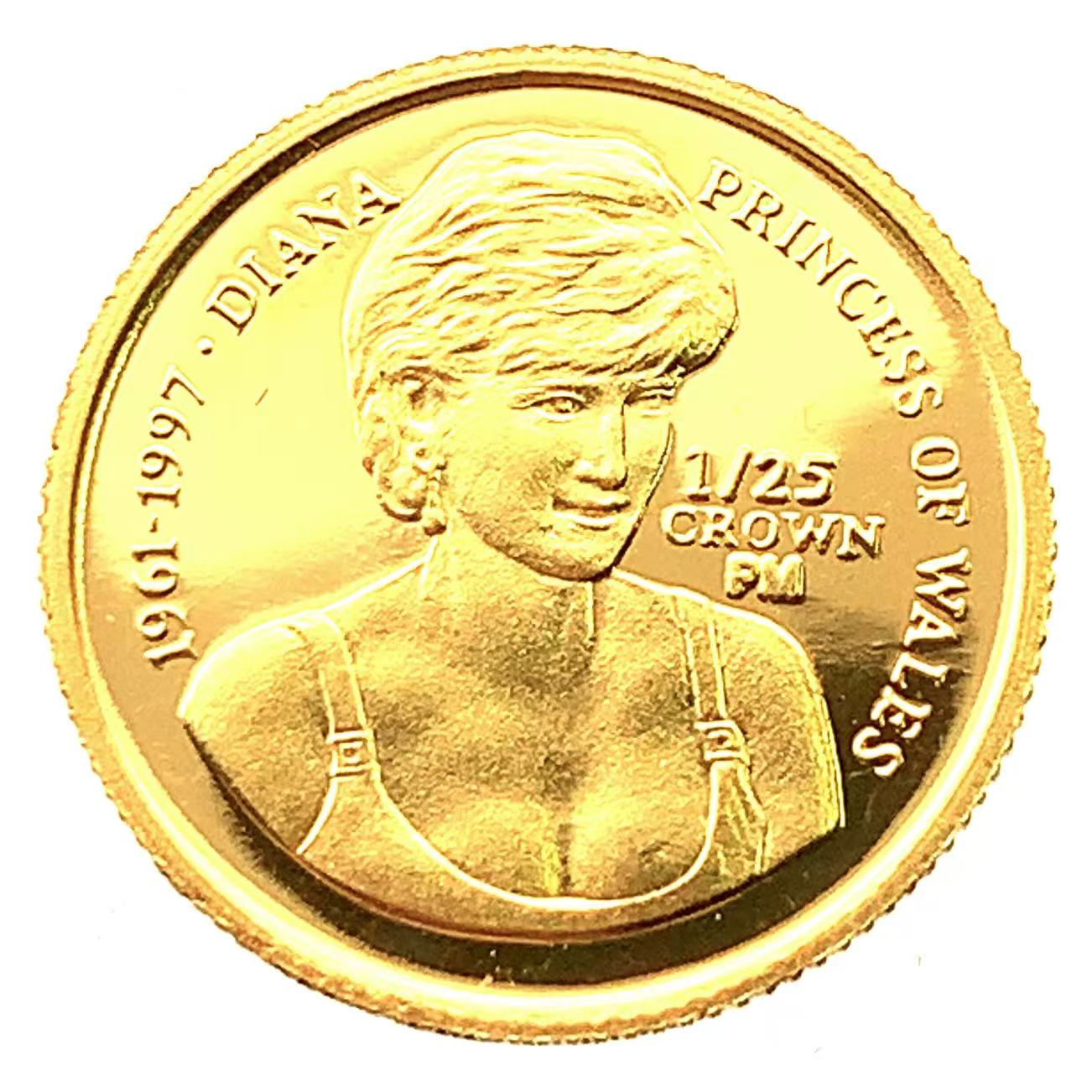 ダイアナ妃金貨 フォークランド諸島 エリザベス女王 1.2g 純金 24金 2007年 1/25オンス コレクション アンティークコイン Gold