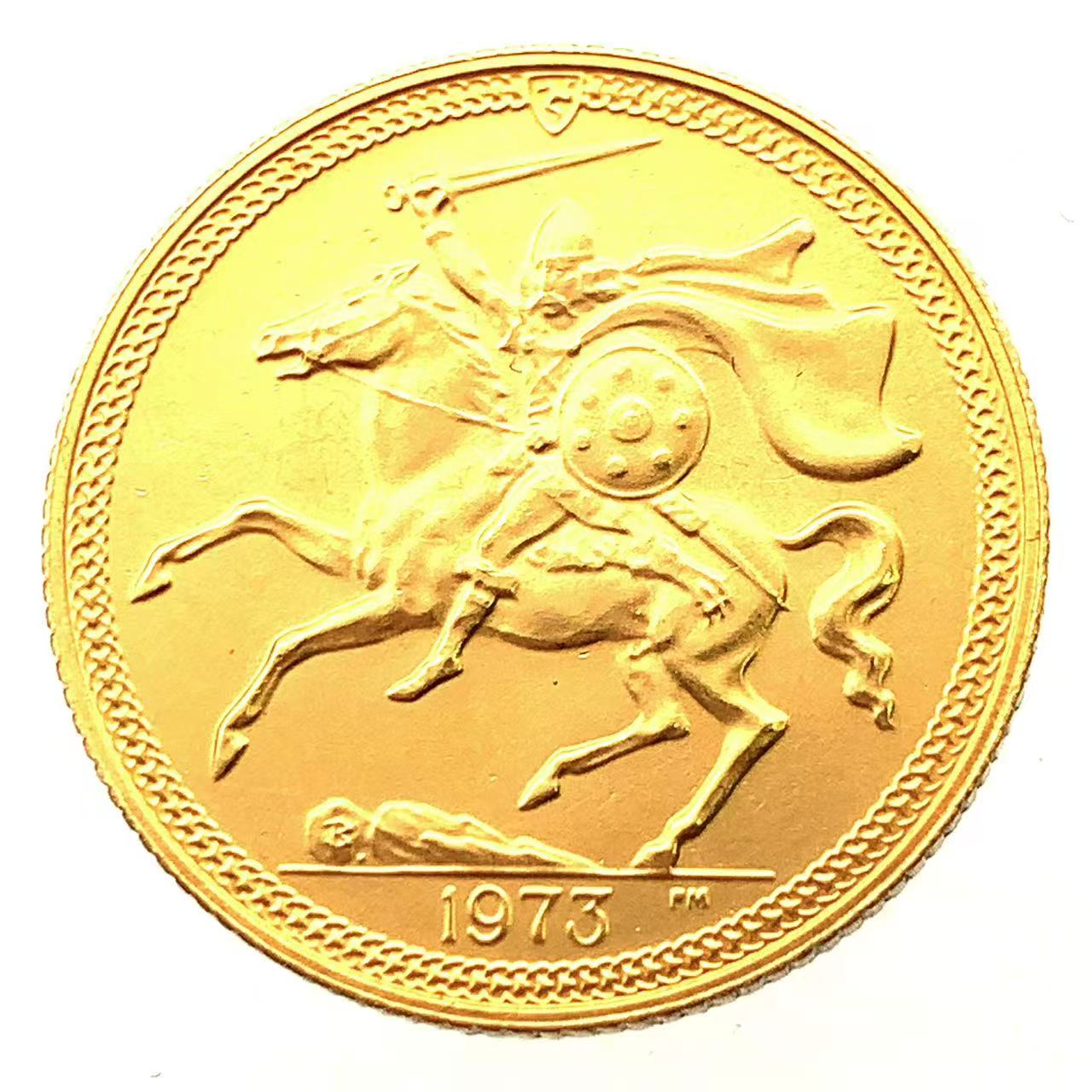 エリザベス2世 マン島 ソブリン金貨 1973年 22金 8.1g コイン GOLD コレクション 美品｜39宝飾販売店