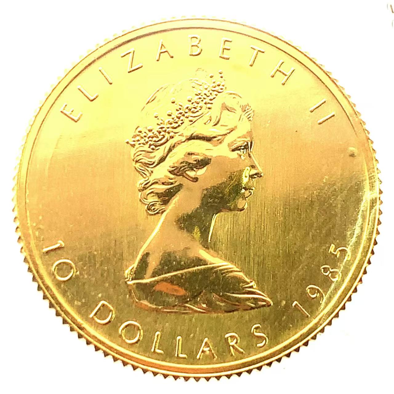 美品 メイプルリーフ 1985年 7.7g 1/4オンス メイプル金貨 エリザベス女王 純金 24金 カナダ王室造幣局 コイン コレクション Gold