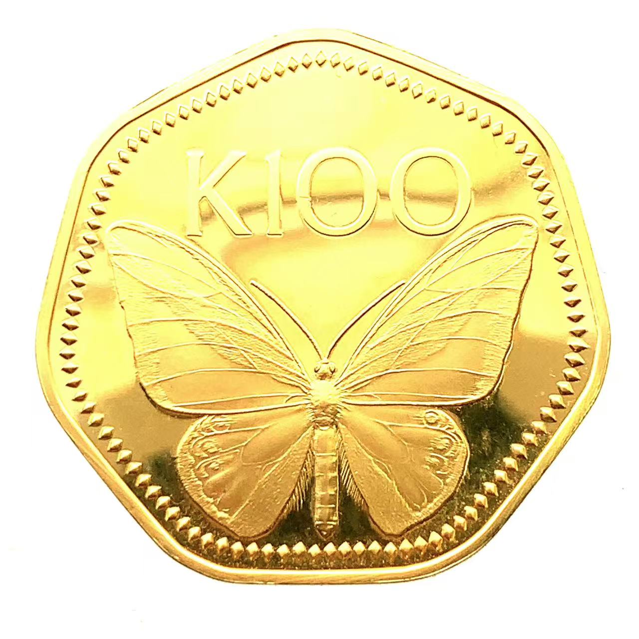 パプアニューギニア トリバネチョウ 100キナ金貨 1978年 9.9g K21.6 コイン GOLD コレクション|39宝飾販売店
