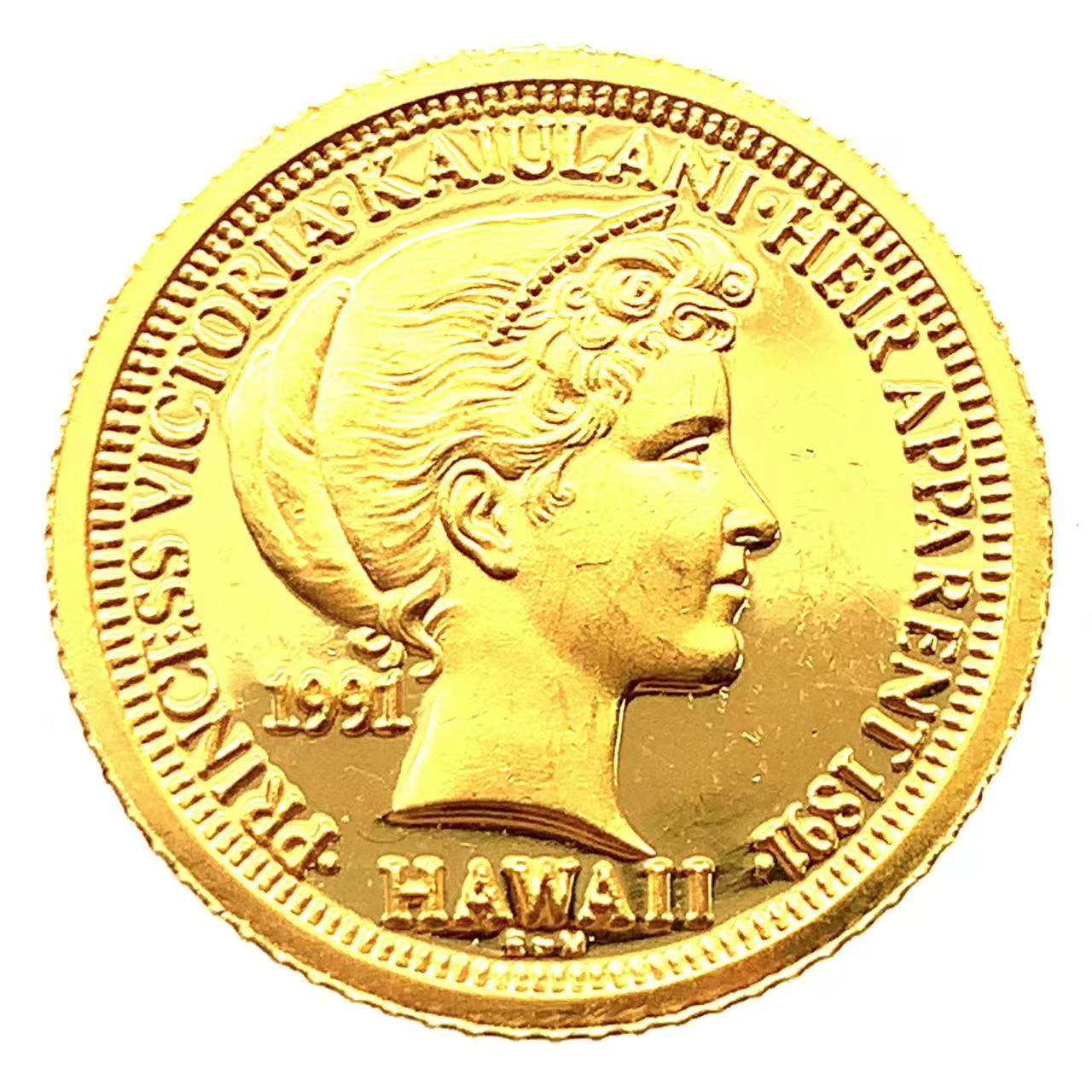 ビクトリア カイウラニ王女 イルカ金貨 ハワイ 1991年 3.1g 1/10オンス 純金コイン 24金 コレクション Gold 86,900円