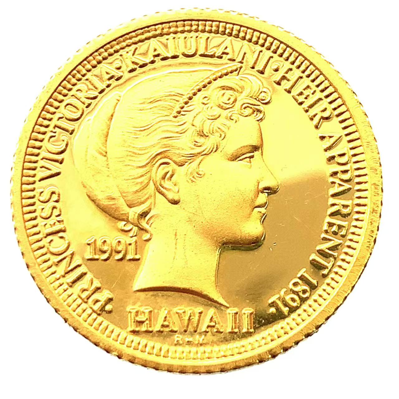 ビクトリア カイウラニ王女 イルカ金貨 ハワイ 1991年 7.7g 1/4オンス 純金コイン 24金 コレクション Gold