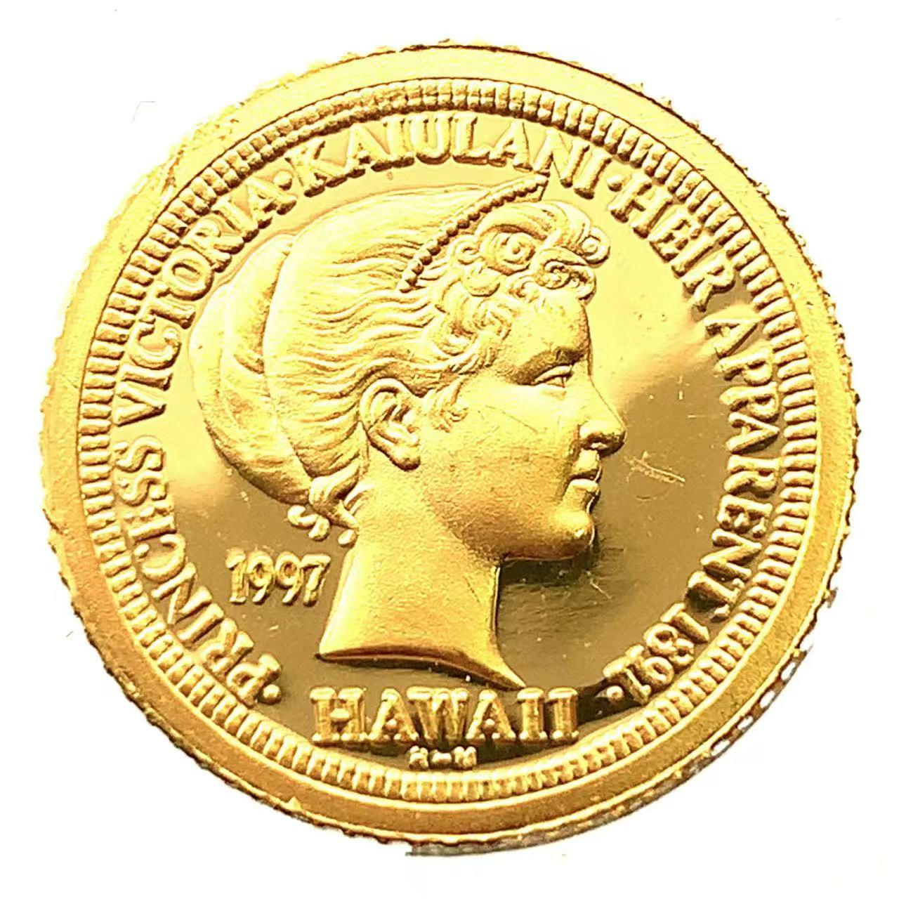 ビクトリア カイウラニ王女 イルカ金貨 ハワイ 1997年 3.1g 1/10オンス 純金コイン 24金 コレクション Gold 86,900円