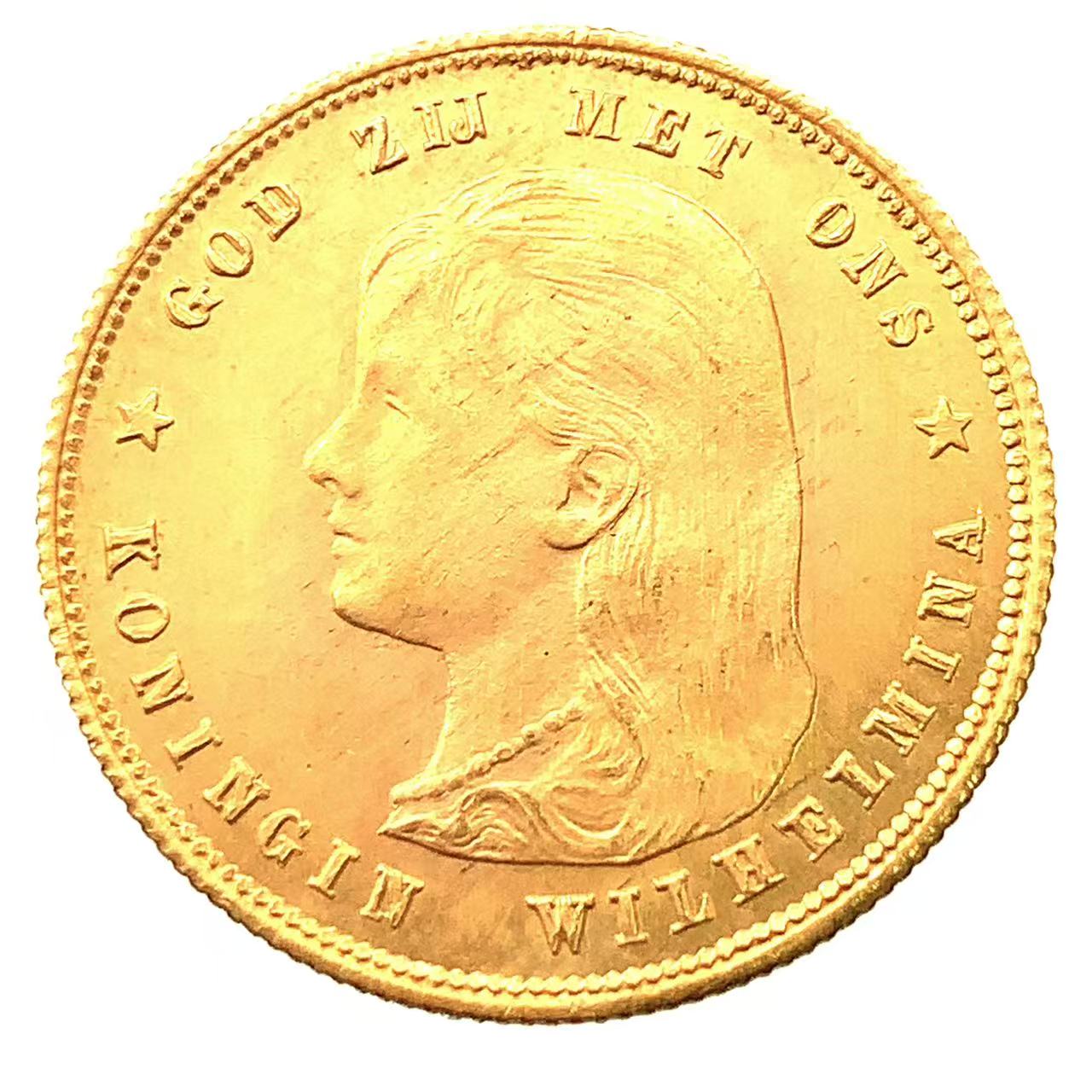 1897年 オランダ 10グルデン金貨 ウィルヘルミナ女王 第1肖像 21.6金 6.7g コイン コレクション