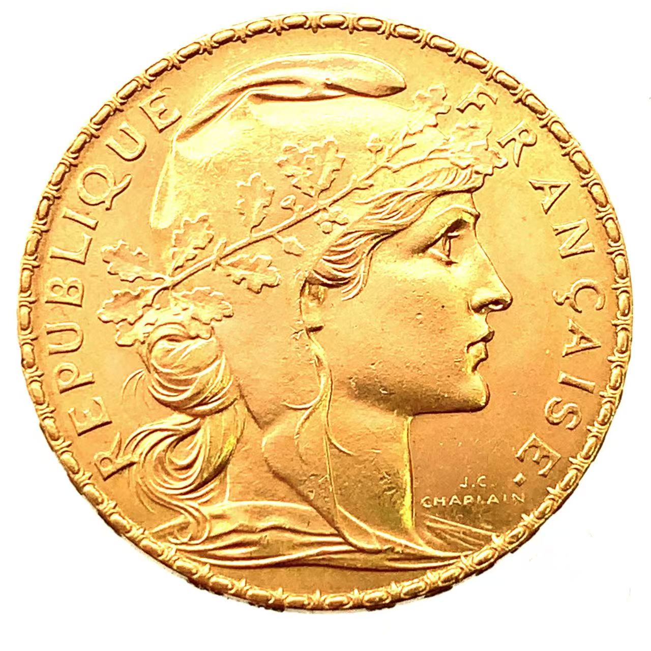 1910年 フランス 20フラン金貨 マリアンヌ ルースター 21.6金 6.4g コイン コレクション
