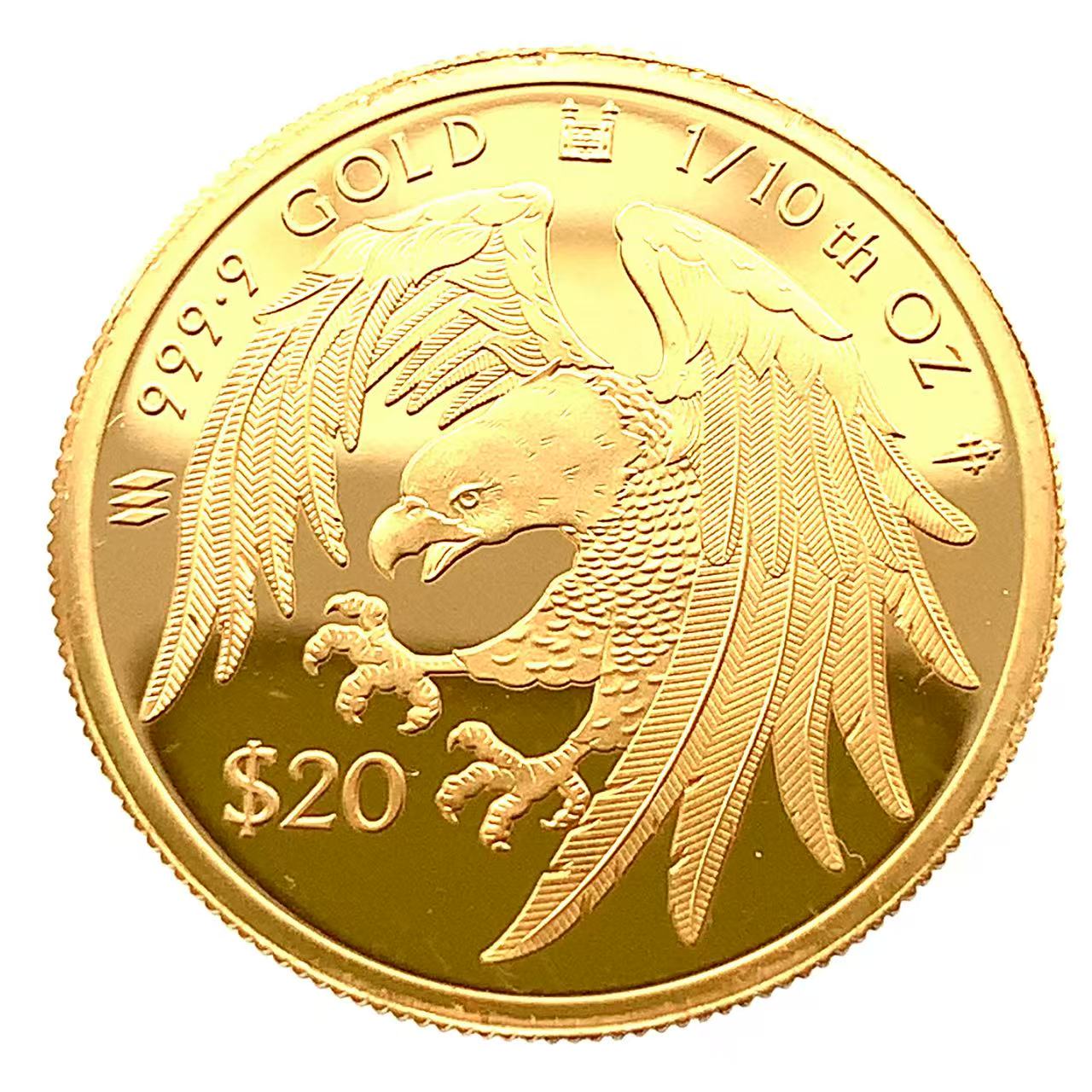 イーグル金貨 エリザベス女王 2022年 K24 純金 3.1g 1/10オンス クック諸島 コレクション Gold 美品