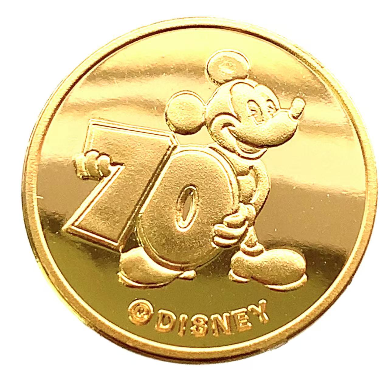 ディズニー金貨 ミッキー 70周年記念 24金 純金 2.4g コイン コレクション Gold
