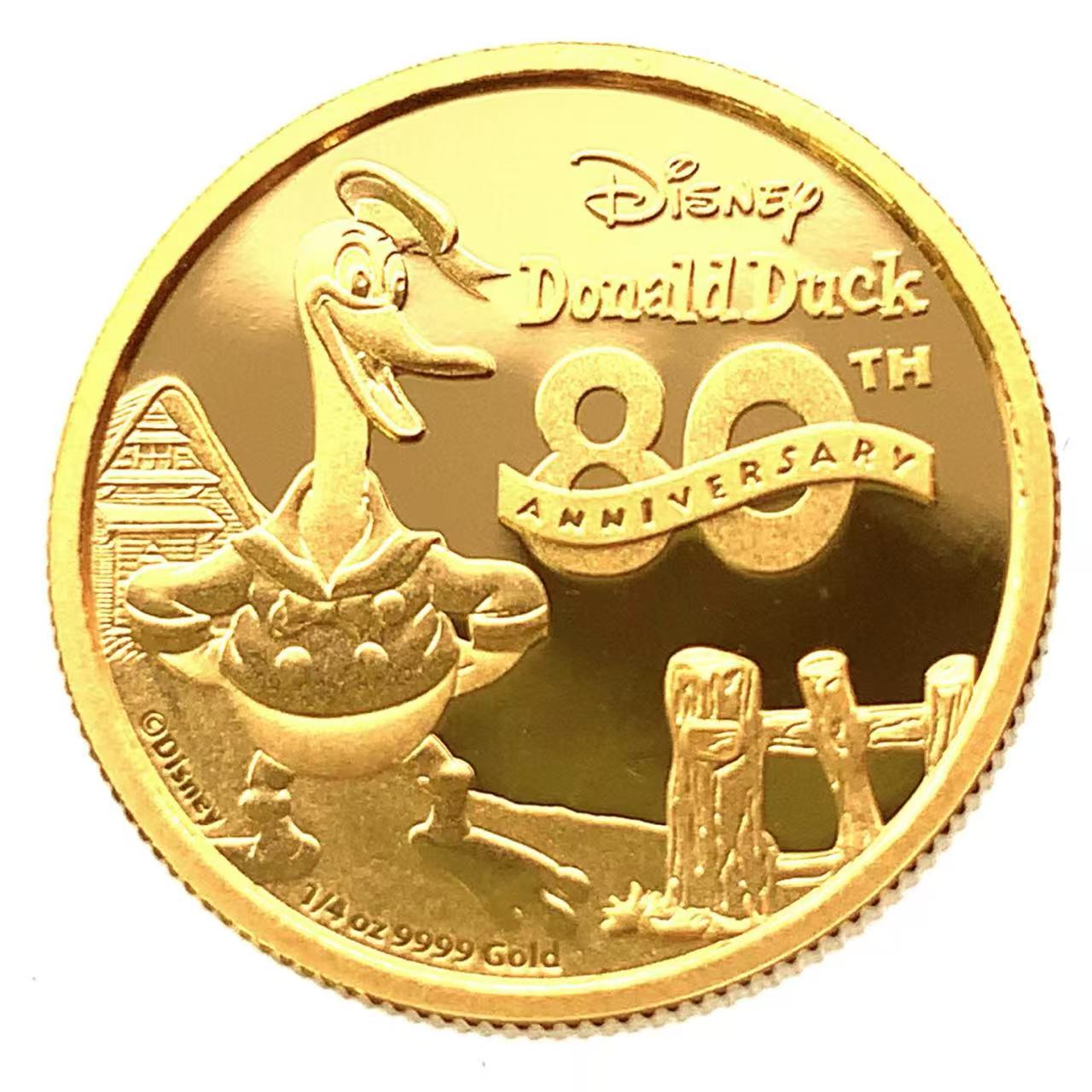 Disney ディズニー金貨 ドナルドダック ニウエ エリザベス女王2世 24金 純金 7.7g コイン コレクション Gold
